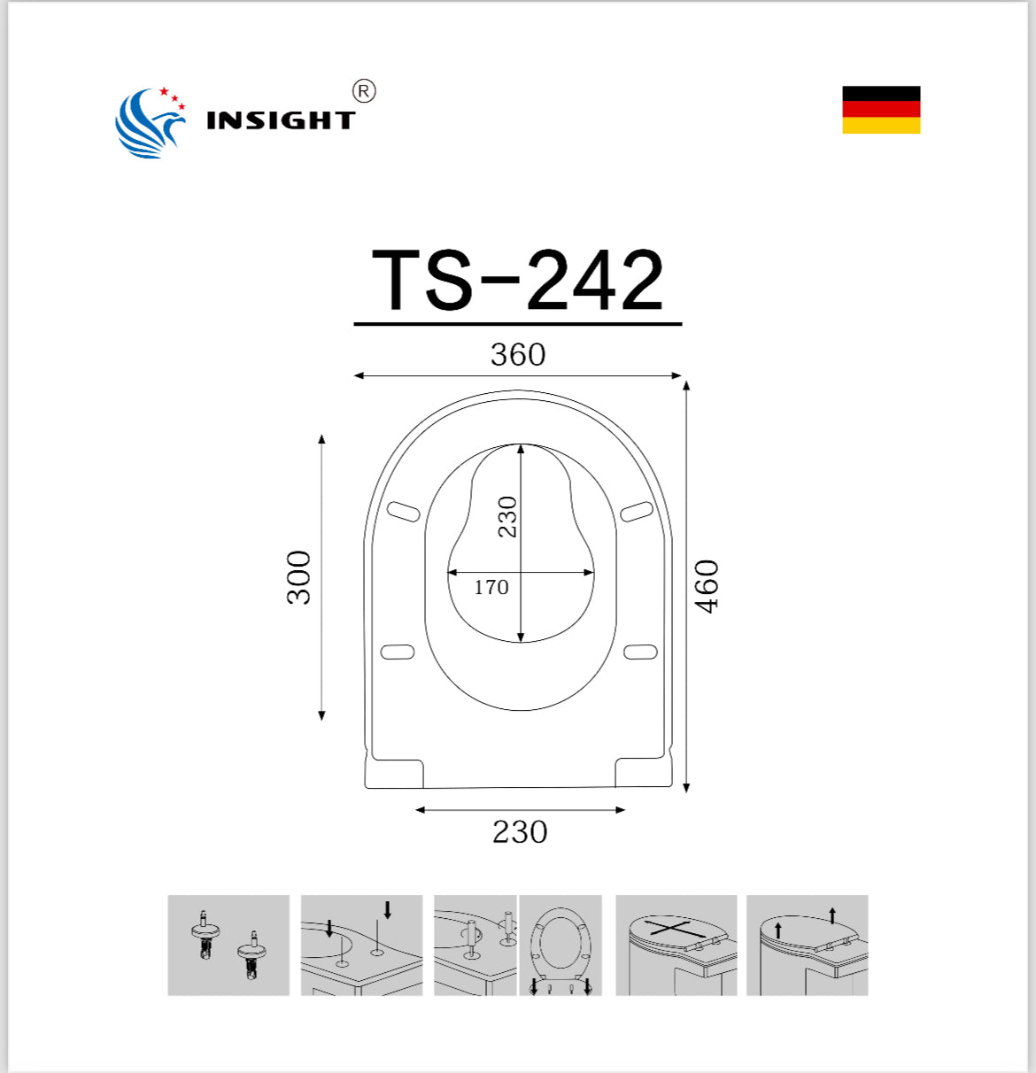 (TS-242)子母樹脂加厚油壓廁所板